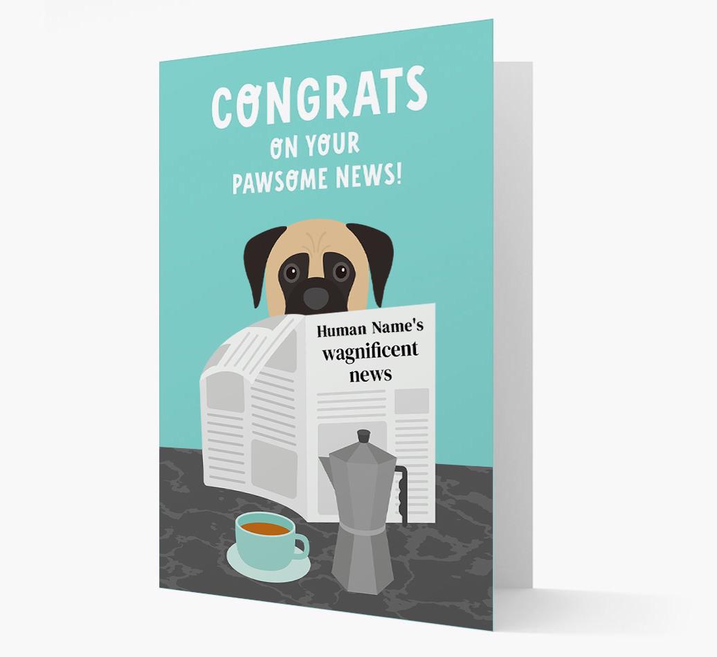 Congrats On Your Pawsome News: Personalized {breedFullName} Card