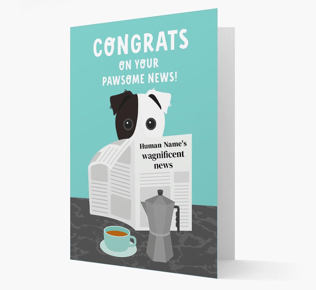 Congrats On Your Pawsome News: Personalized {breedFullName} Card