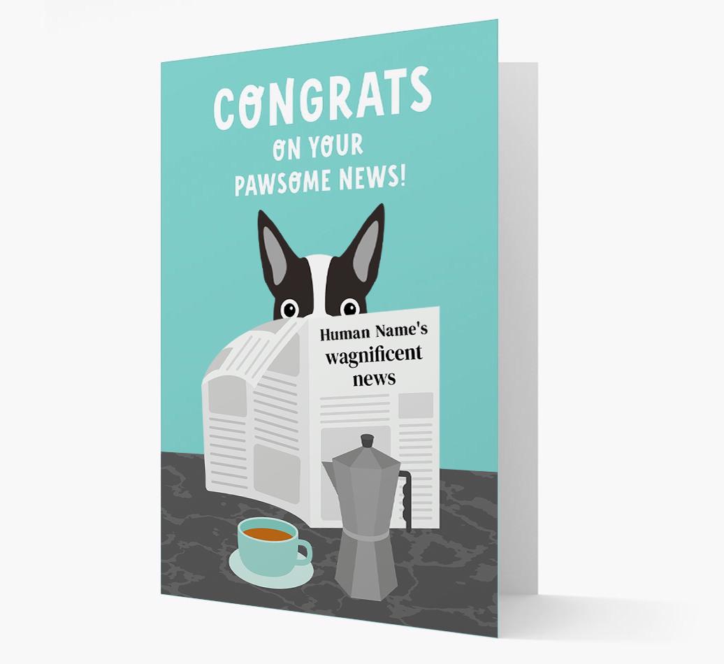 Congrats On Your Pawsome News: Personalized {breedFullName} Card