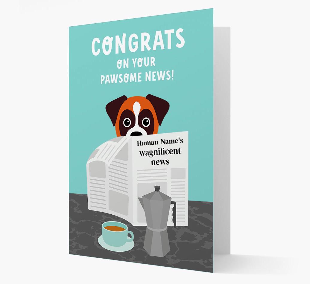 Congrats On Your Pawsome News: Personalized {breedFullName} Card