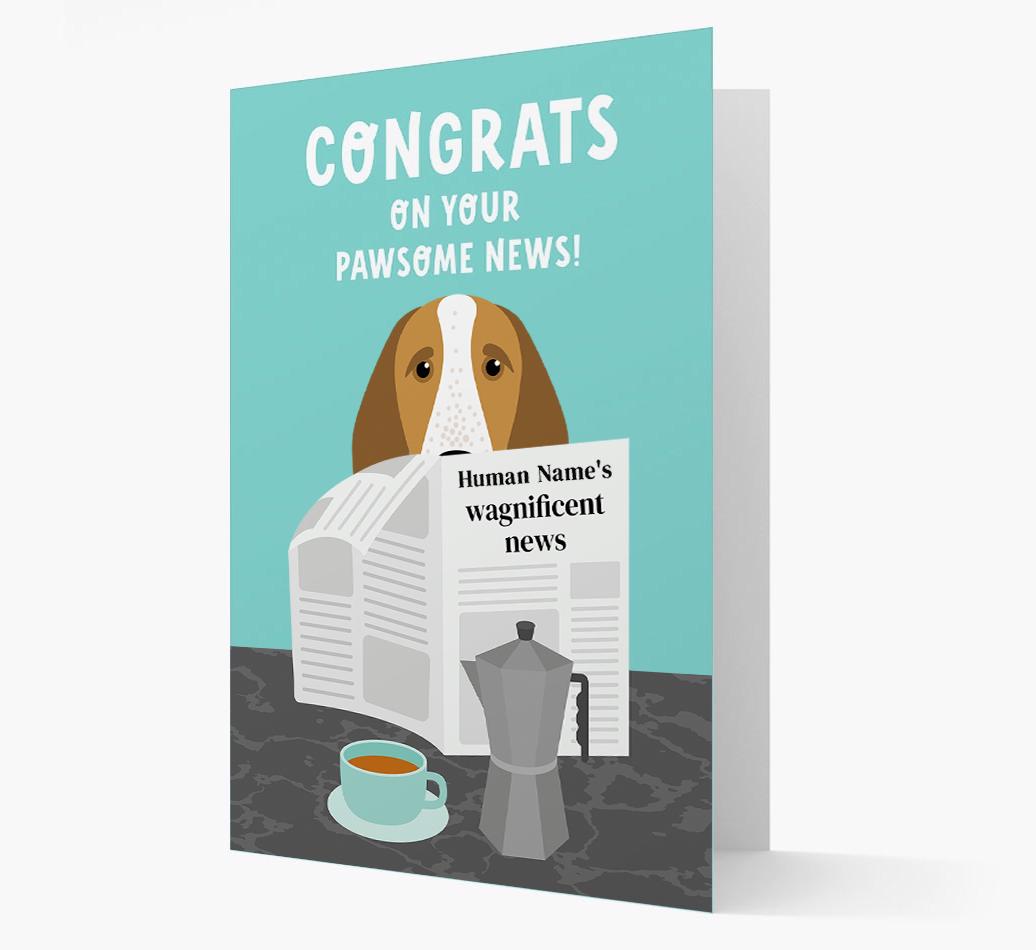 Congrats On Your Pawsome News: Personalized {breedFullName} Card