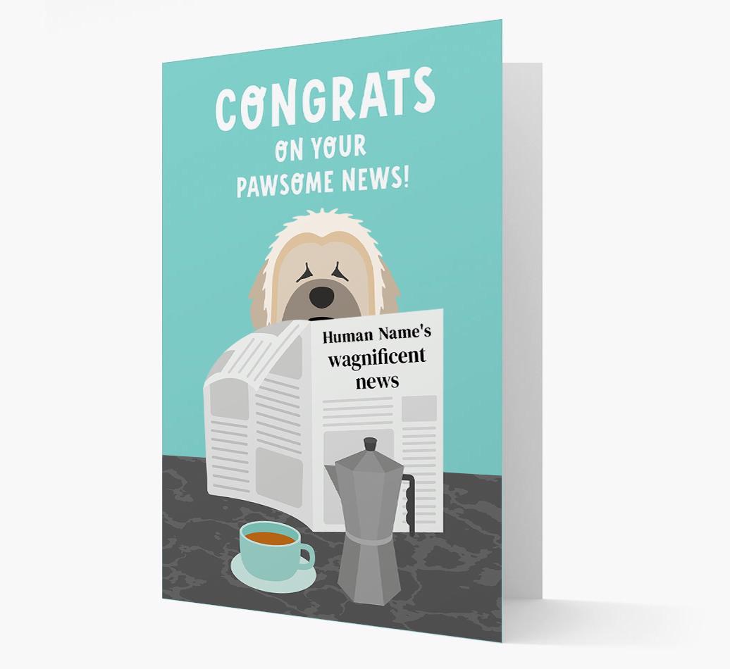 Congrats On Your Pawsome News: Personalized {breedFullName} Card