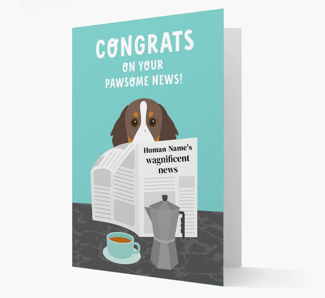 Congrats On Your Pawsome News: Personalized {breedFullName} Card
