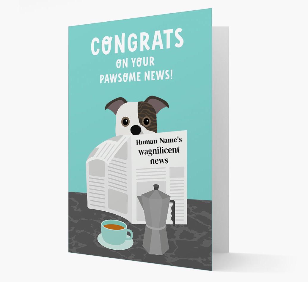 Congrats On Your Pawsome News: Personalized {breedFullName} Card