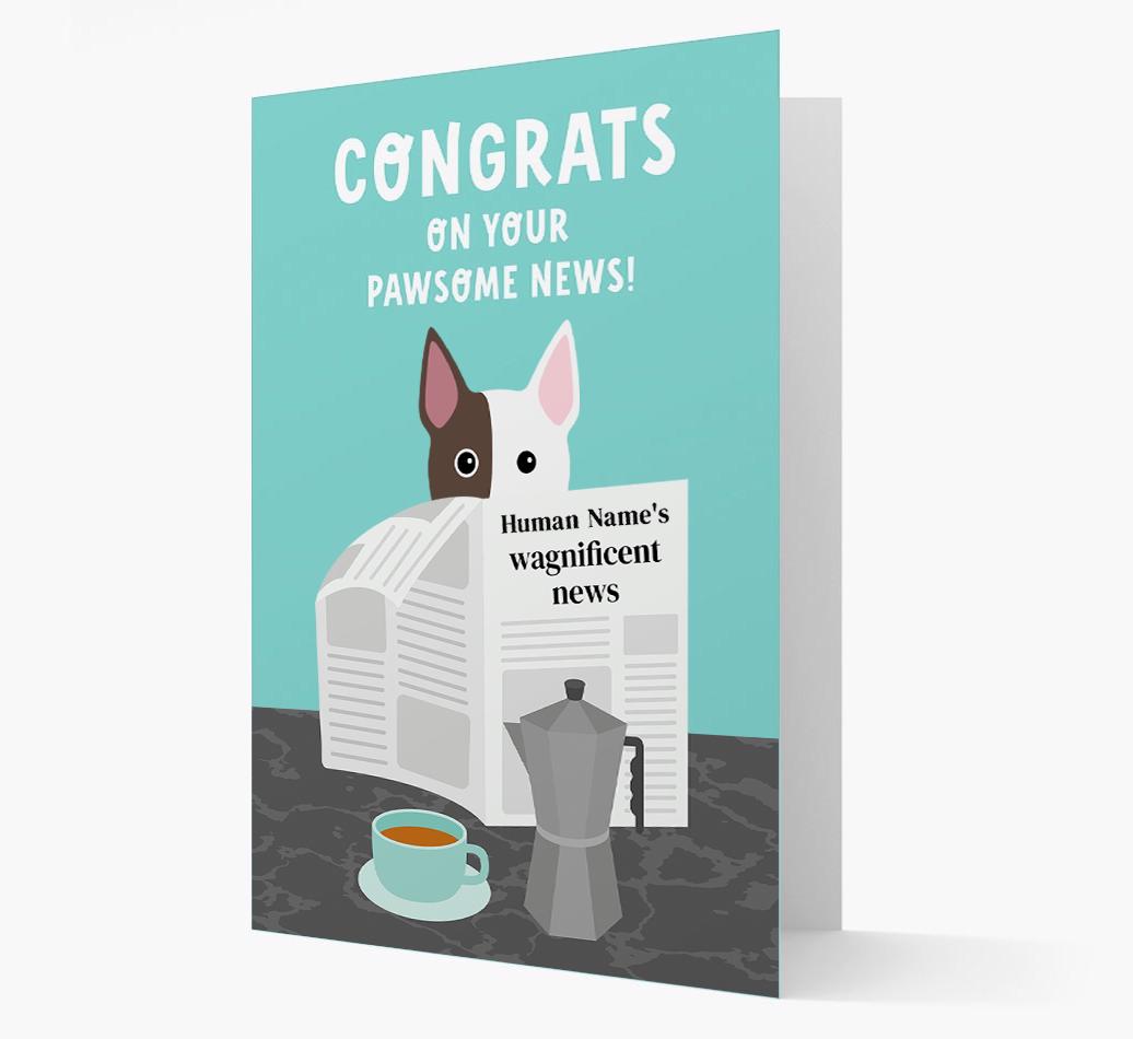 Congrats On Your Pawsome News: Personalized {breedFullName} Card