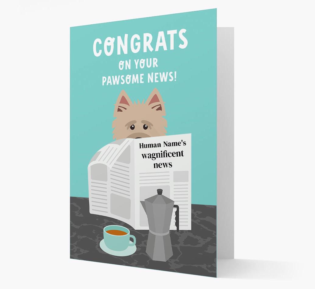 Congrats On Your Pawsome News: Personalized {breedFullName} Card