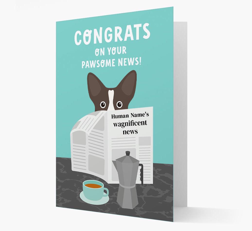 Congrats On Your Pawsome News: Personalized {breedFullName} Card