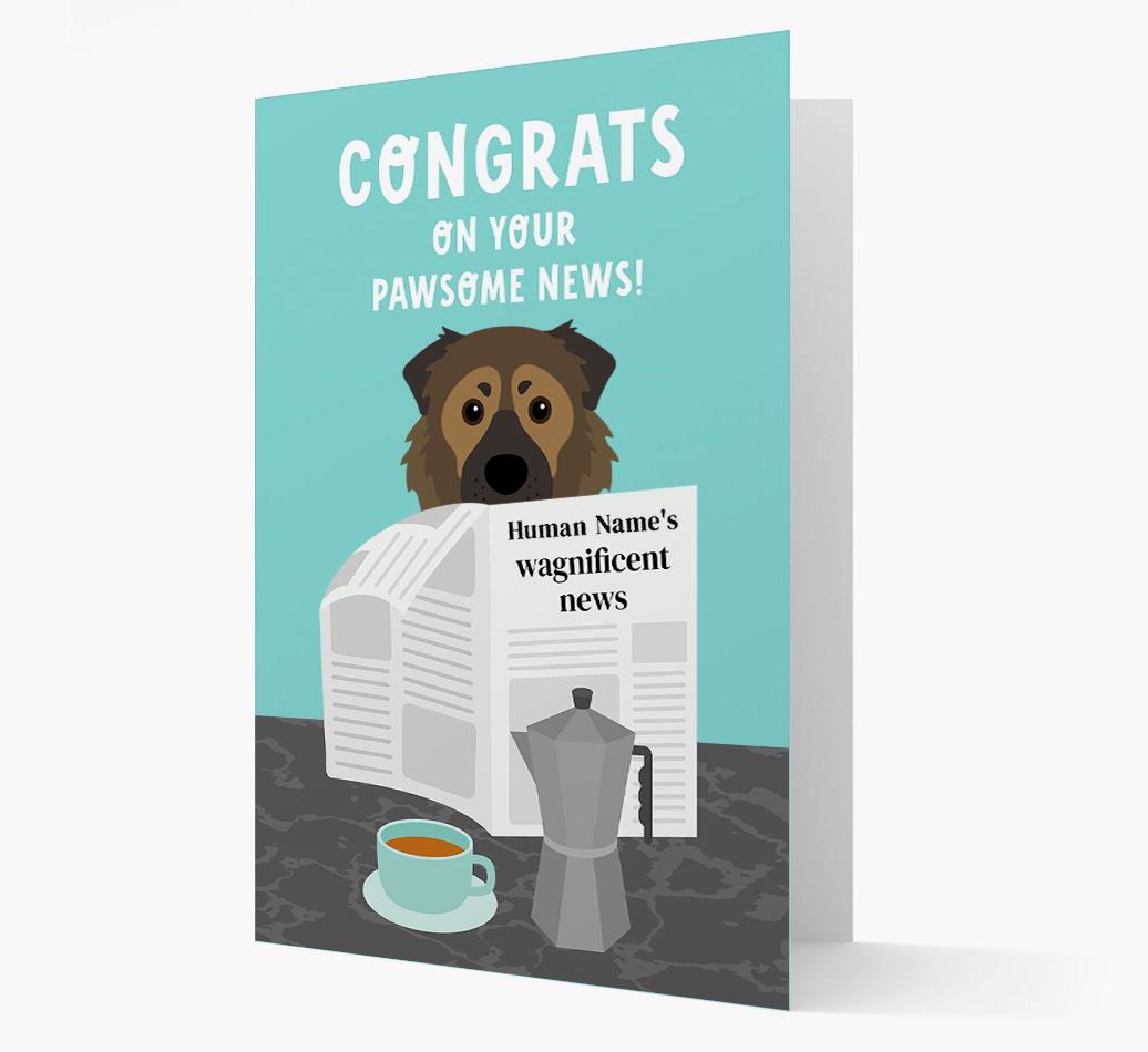 Congrats On Your Pawsome News: Personalized {breedFullName} Card