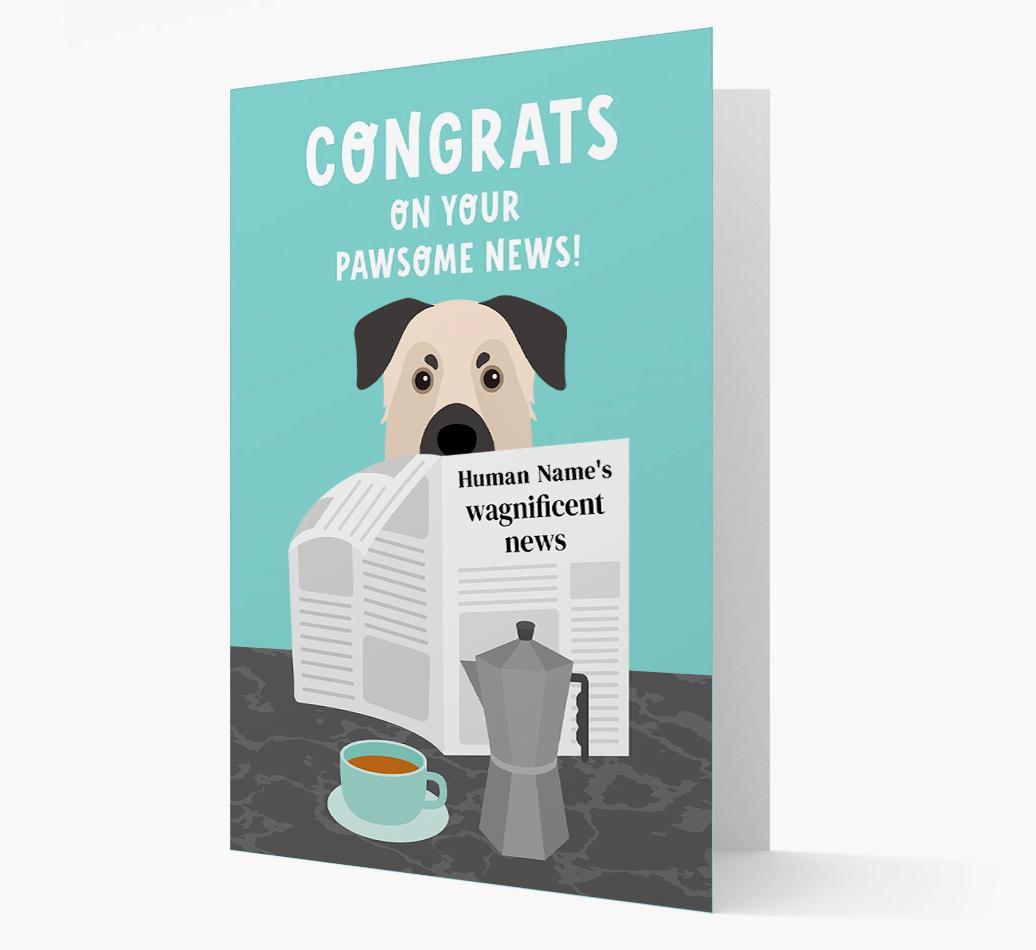 Congrats On Your Pawsome News: Personalized {breedFullName} Card