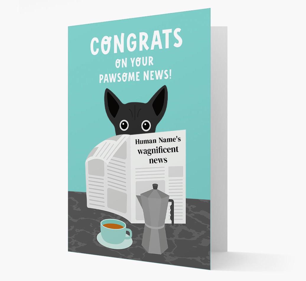 Congrats On Your Pawsome News: Personalized {breedFullName} Card