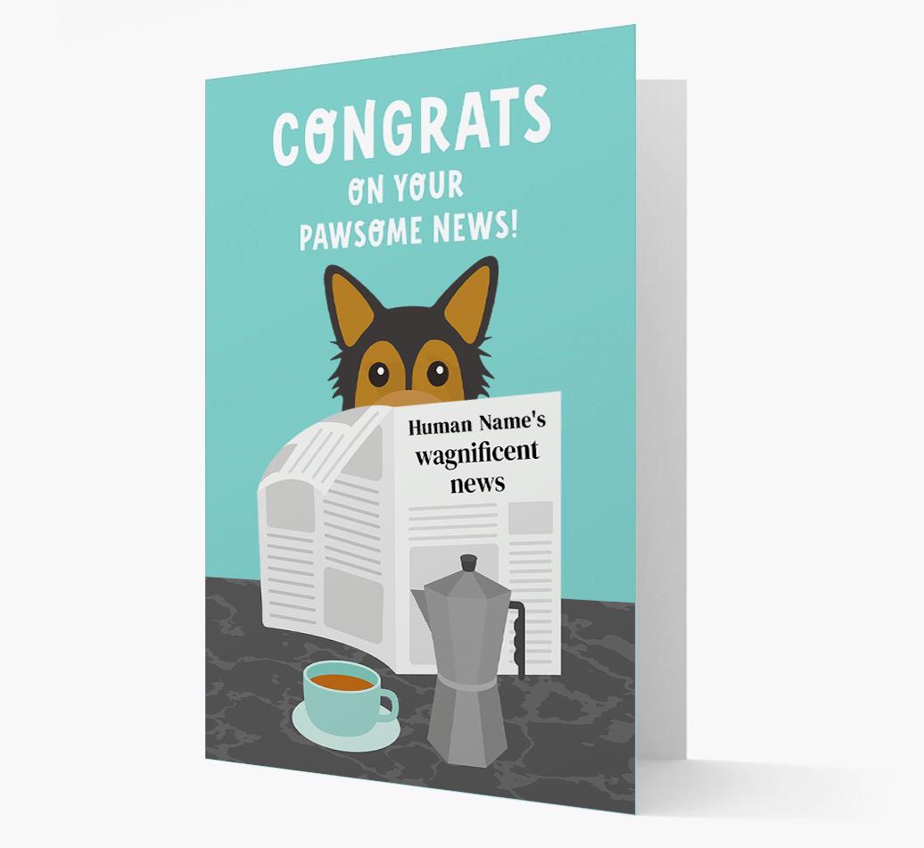 Congrats On Your Pawsome News: Personalized {breedFullName} Card