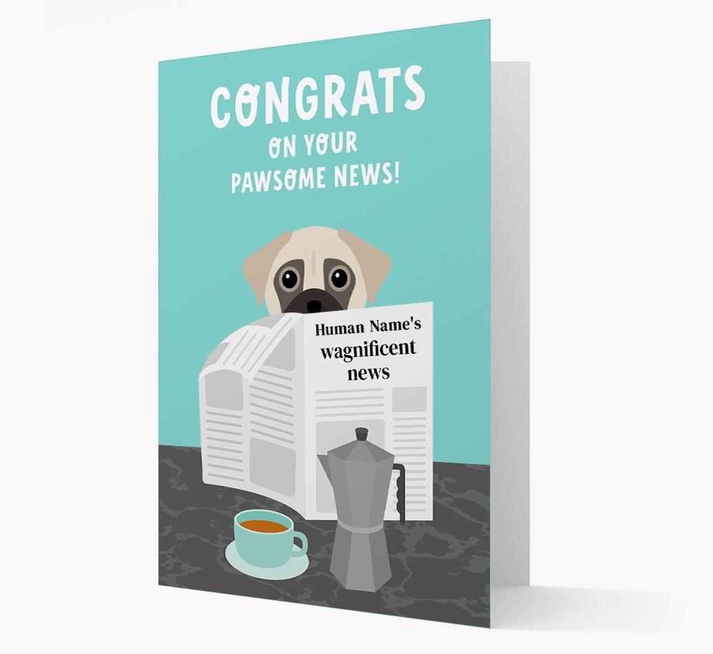 Congrats On Your Pawsome News: Personalized {breedFullName} Card