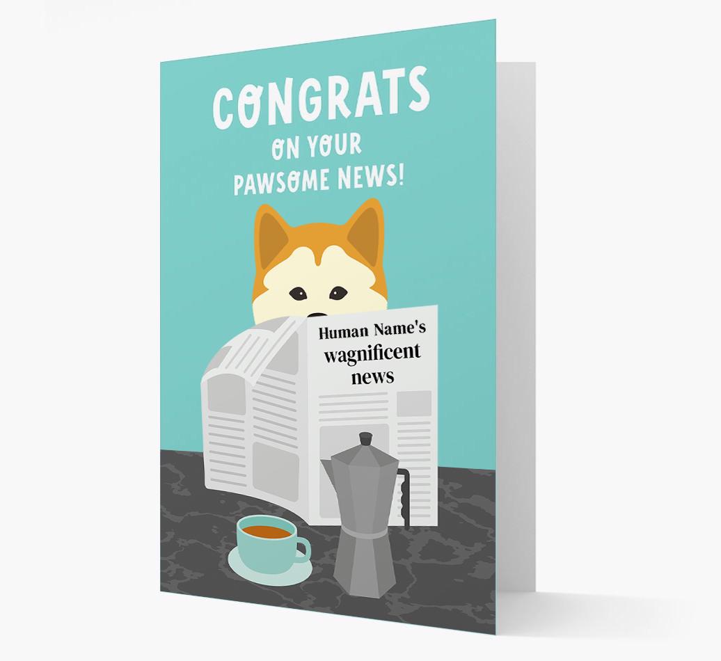 Congrats On Your Pawsome News: Personalized {breedFullName} Card