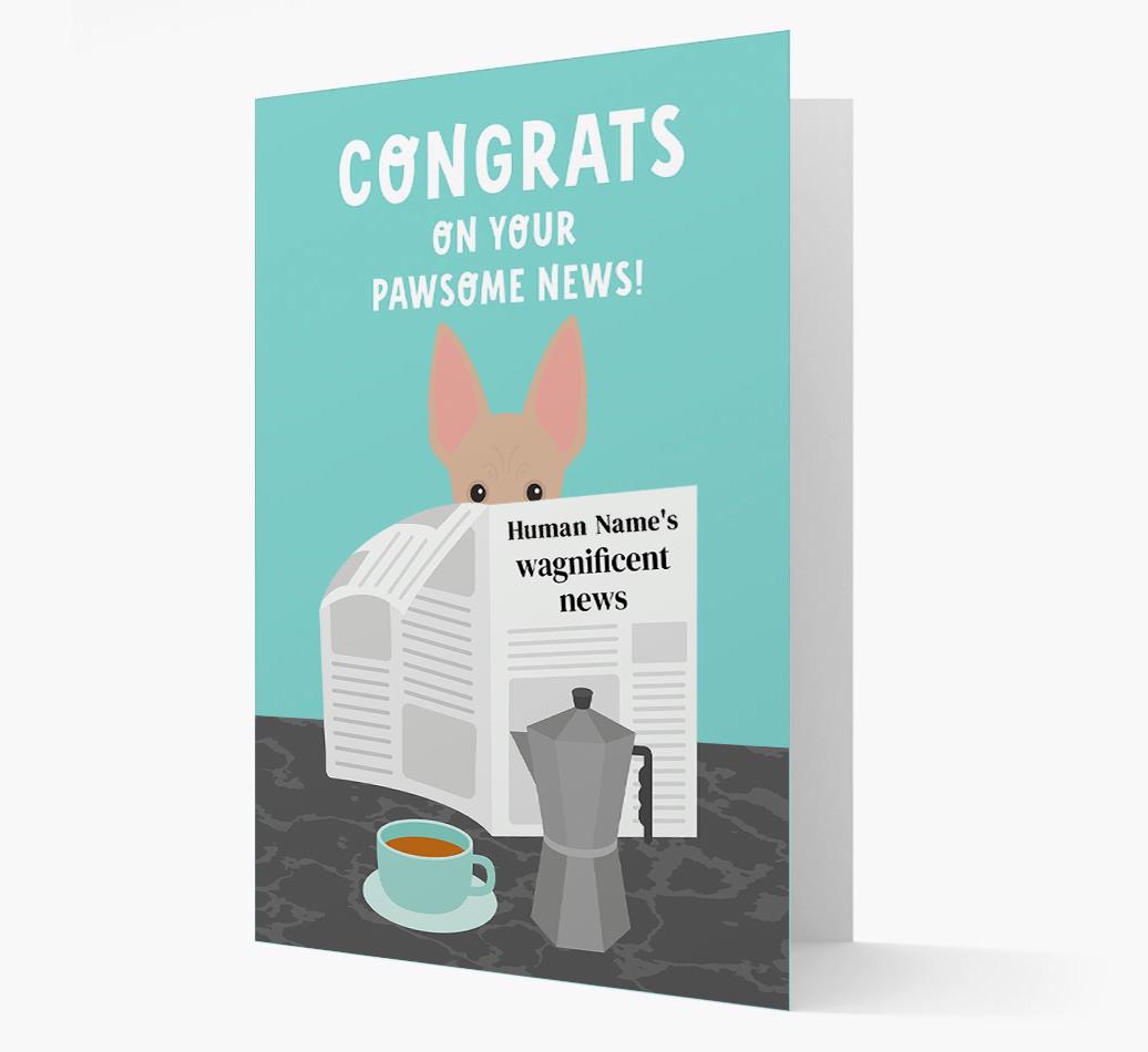 Congrats On Your Pawsome News: Personalized {breedFullName} Card