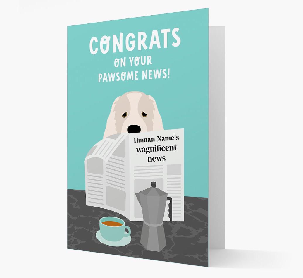 Congrats On Your Pawsome News: Personalized {breedFullName} Card