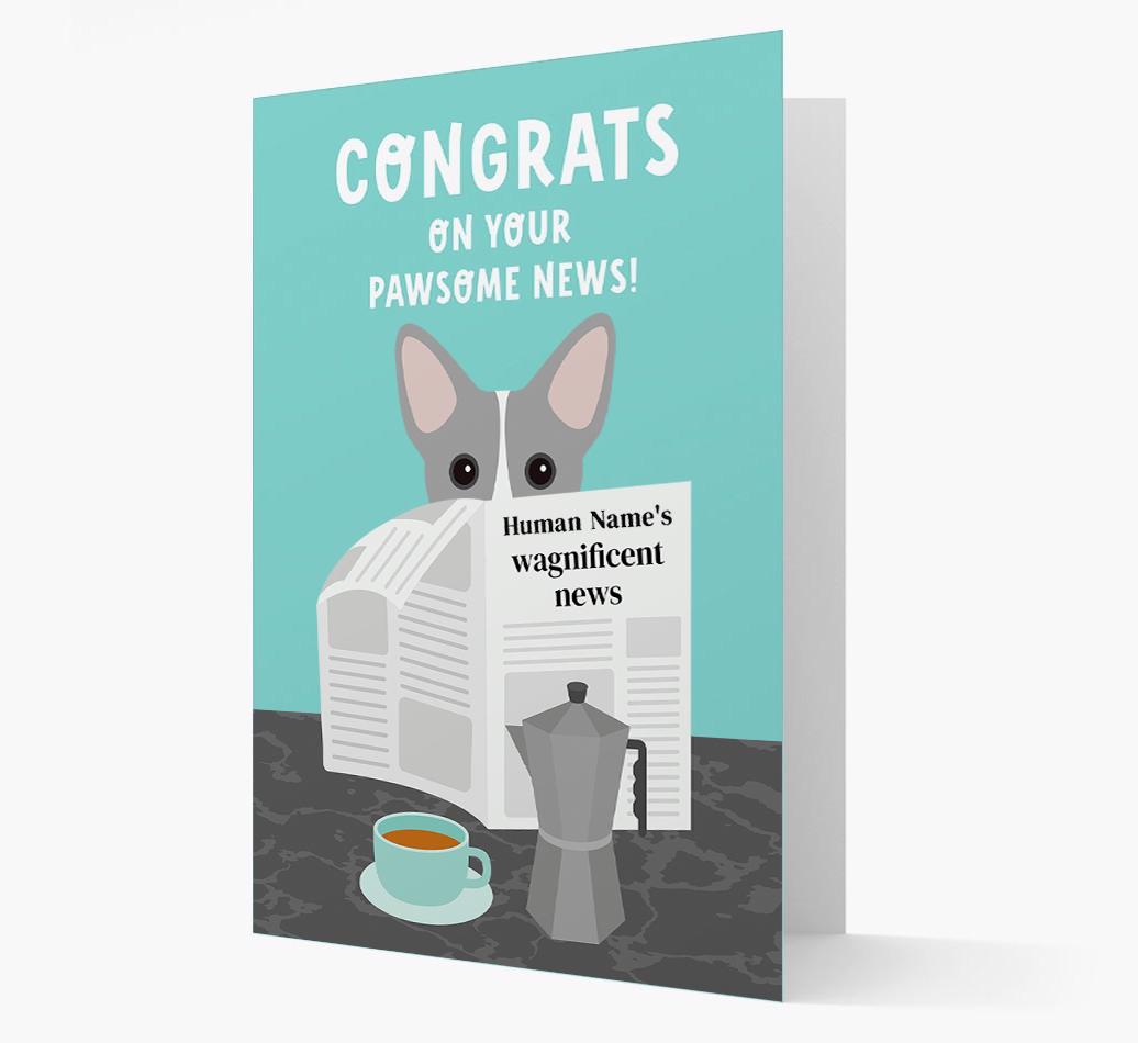 Congrats On Your Pawsome News: Personalized {breedFullName} Card