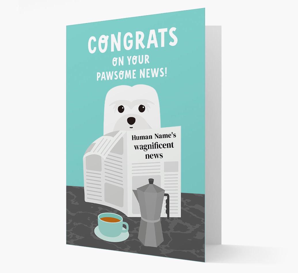 Congrats On Your Pawsome News: Personalized {breedFullName} Card