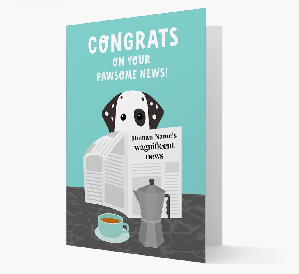 Congrats On Your Pawsome News: Personalized {breedFullName} Card
