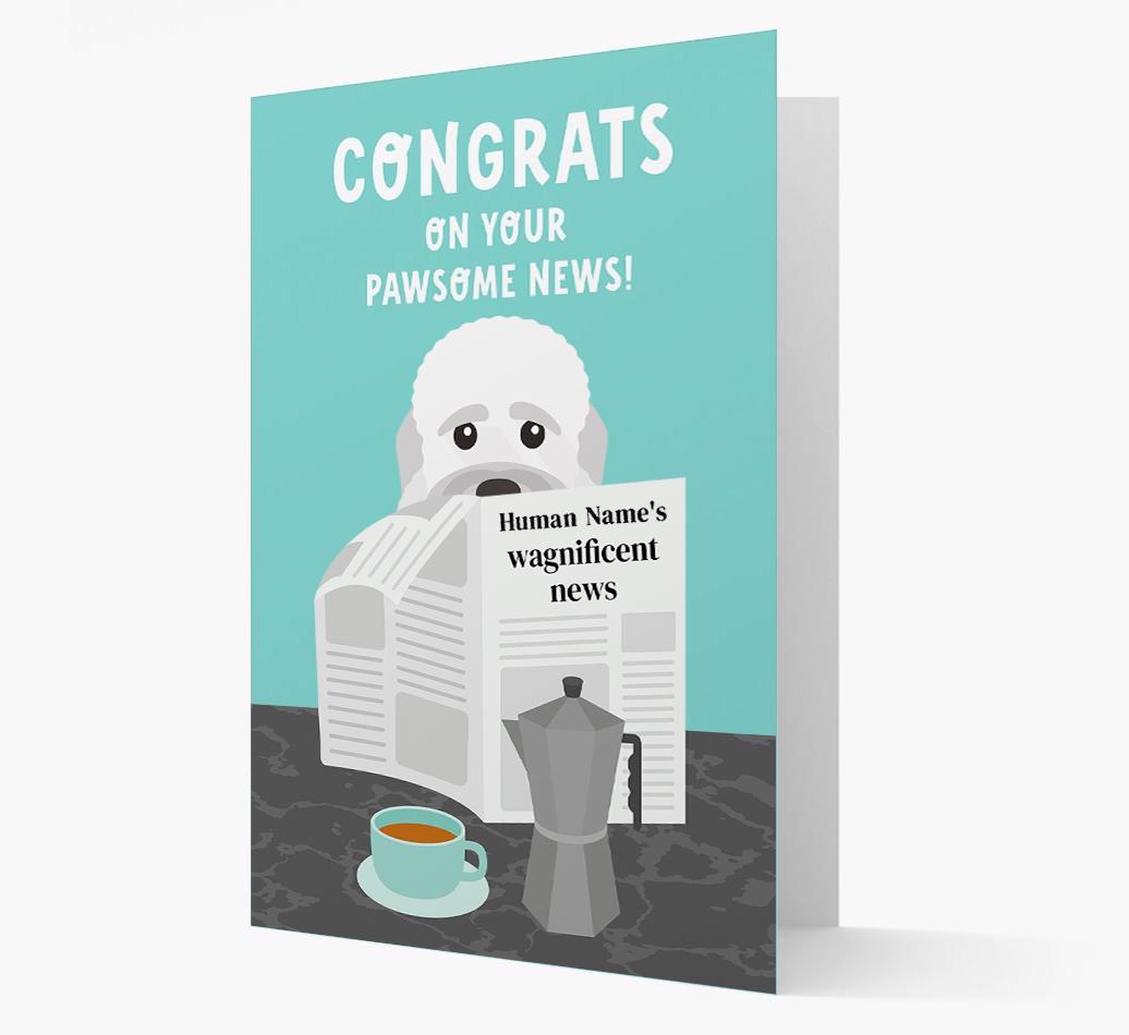Congrats On Your Pawsome News: Personalized {breedFullName} Card