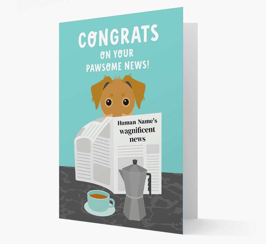 Congrats On Your Pawsome News: Personalized {breedFullName} Card