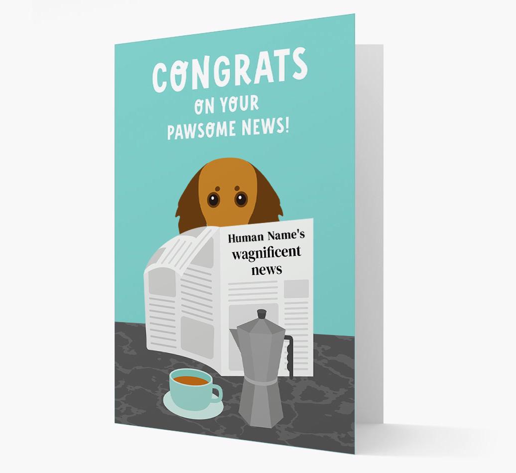 Congrats On Your Pawsome News: Personalized {breedFullName} Card