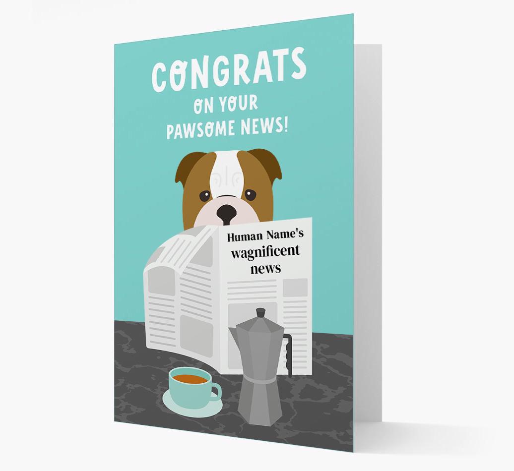 Congrats On Your Pawsome News: Personalized {breedFullName} Card