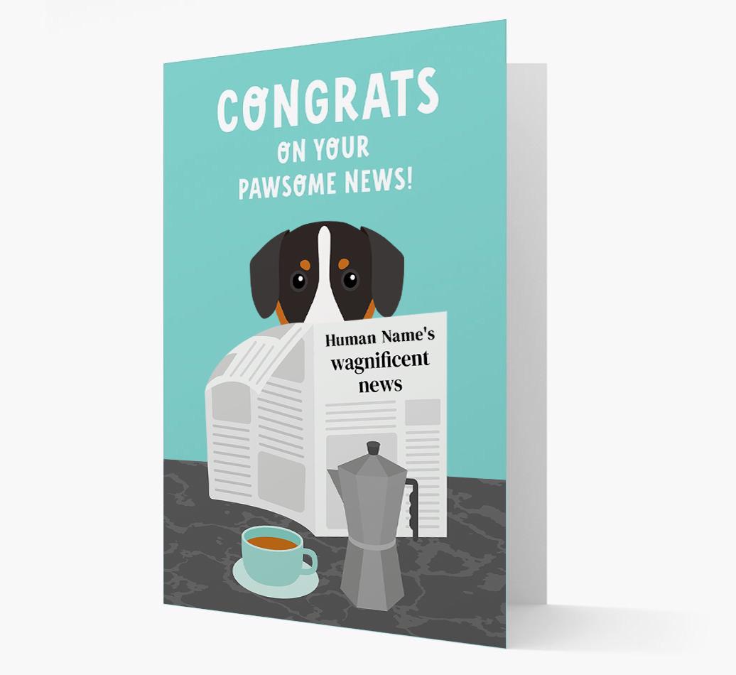 Congrats On Your Pawsome News: Personalized {breedFullName} Card