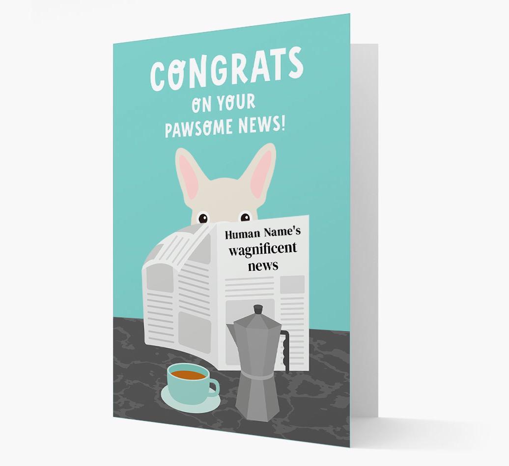Congrats On Your Pawsome News: Personalized {breedFullName} Card
