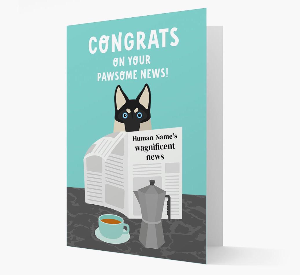 Congrats On Your Pawsome News: Personalized {breedFullName} Card