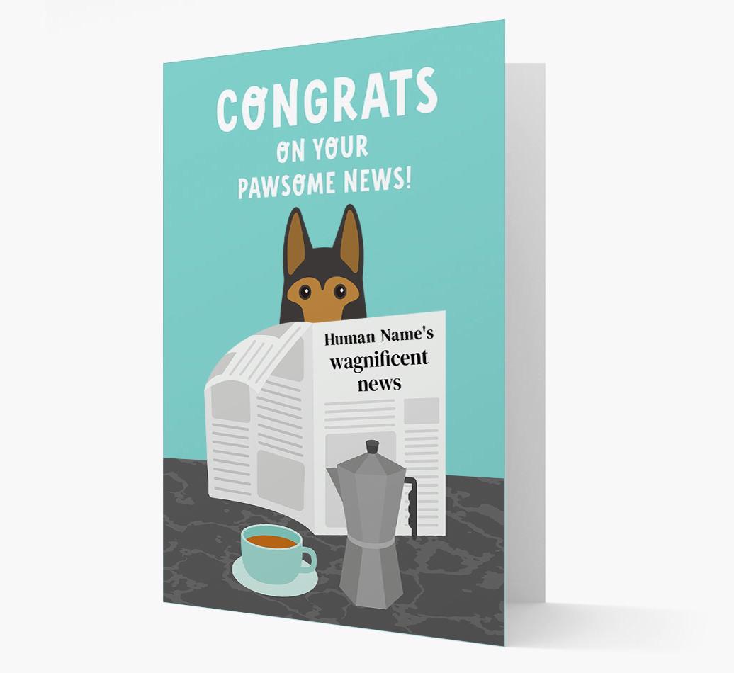 Congrats On Your Pawsome News: Personalized {breedFullName} Card