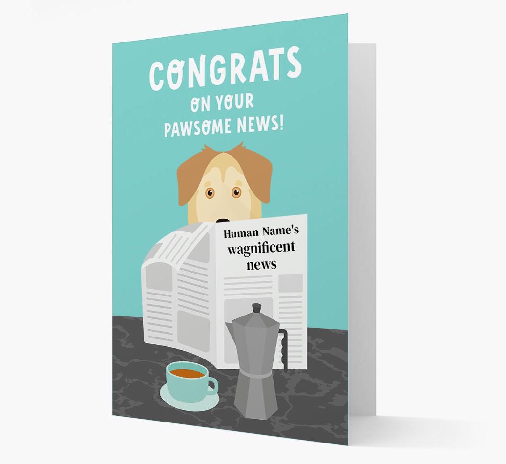 Congrats On Your Pawsome News: Personalized {breedFullName} Card