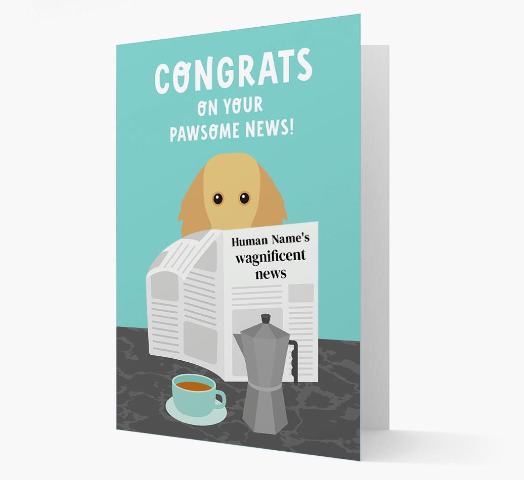 Congrats On Your Pawsome News: Personalized {breedFullName} Card