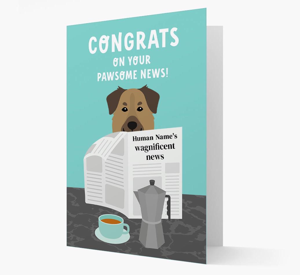 Congrats On Your Pawsome News: Personalized {breedFullName} Card