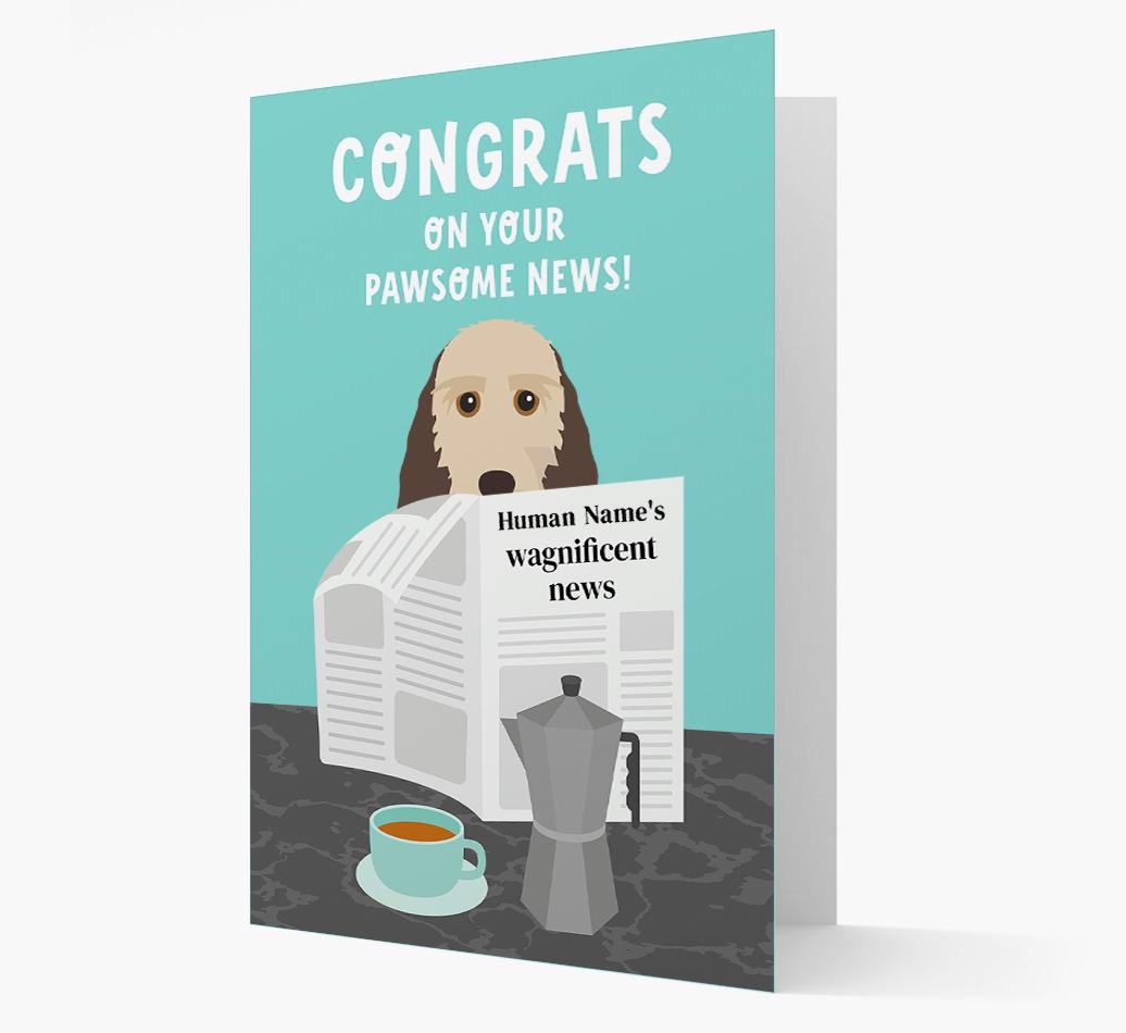 Congrats On Your Pawsome News: Personalized {breedFullName} Card