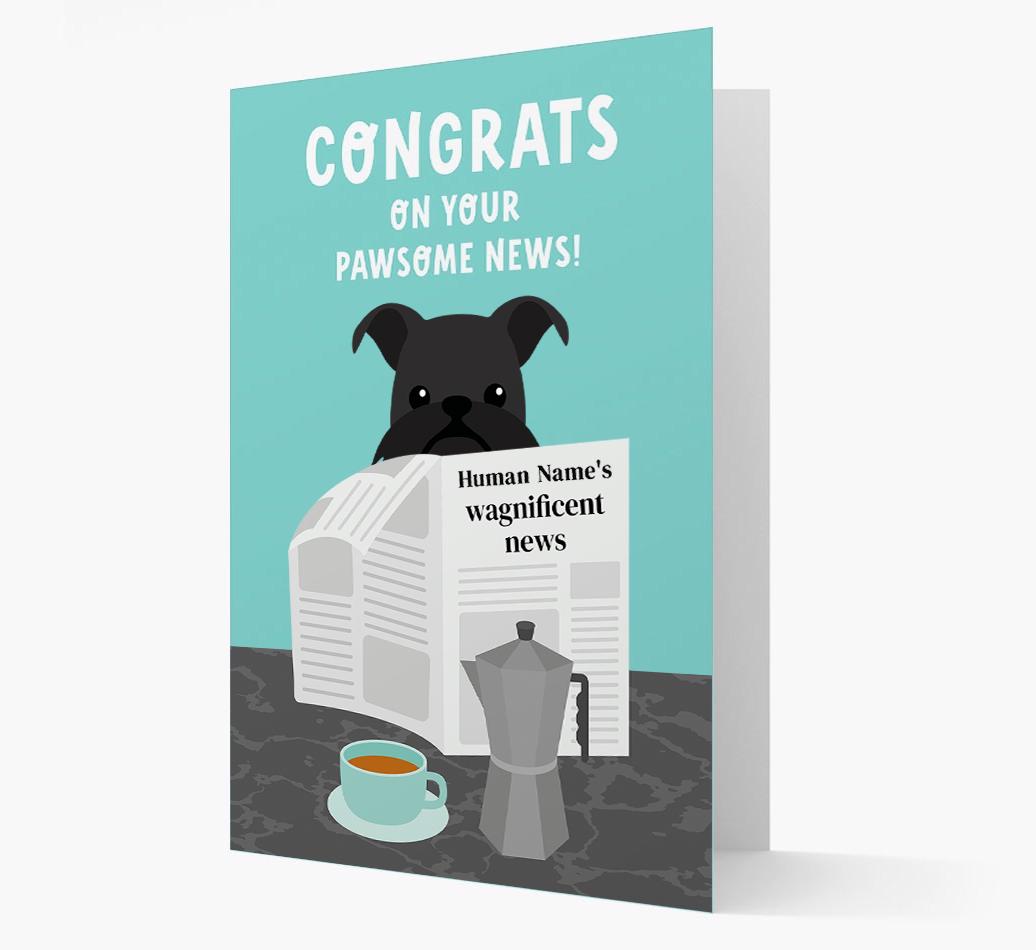 Congrats On Your Pawsome News: Personalized {breedFullName} Card