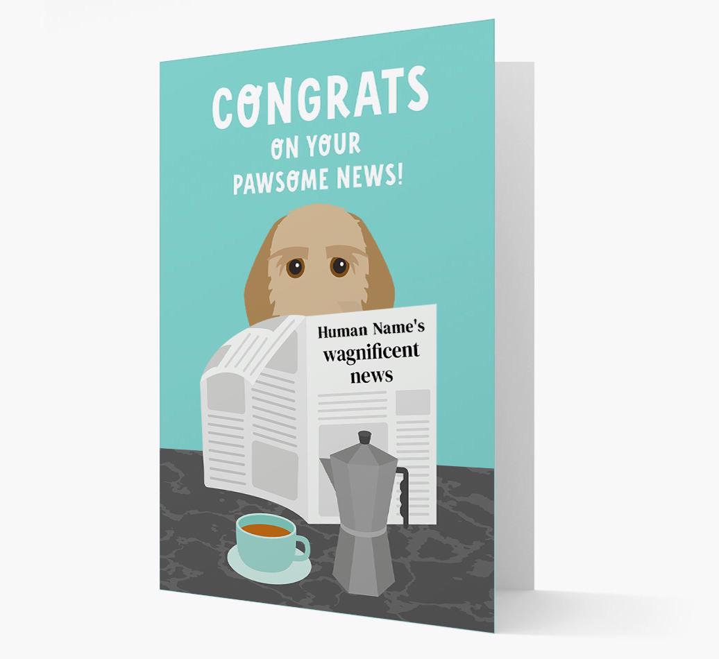 Congrats On Your Pawsome News: Personalized {breedFullName} Card