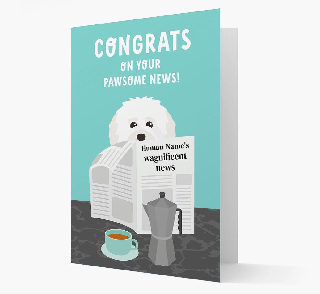 Congrats On Your Pawsome News: Personalized {breedFullName} Card