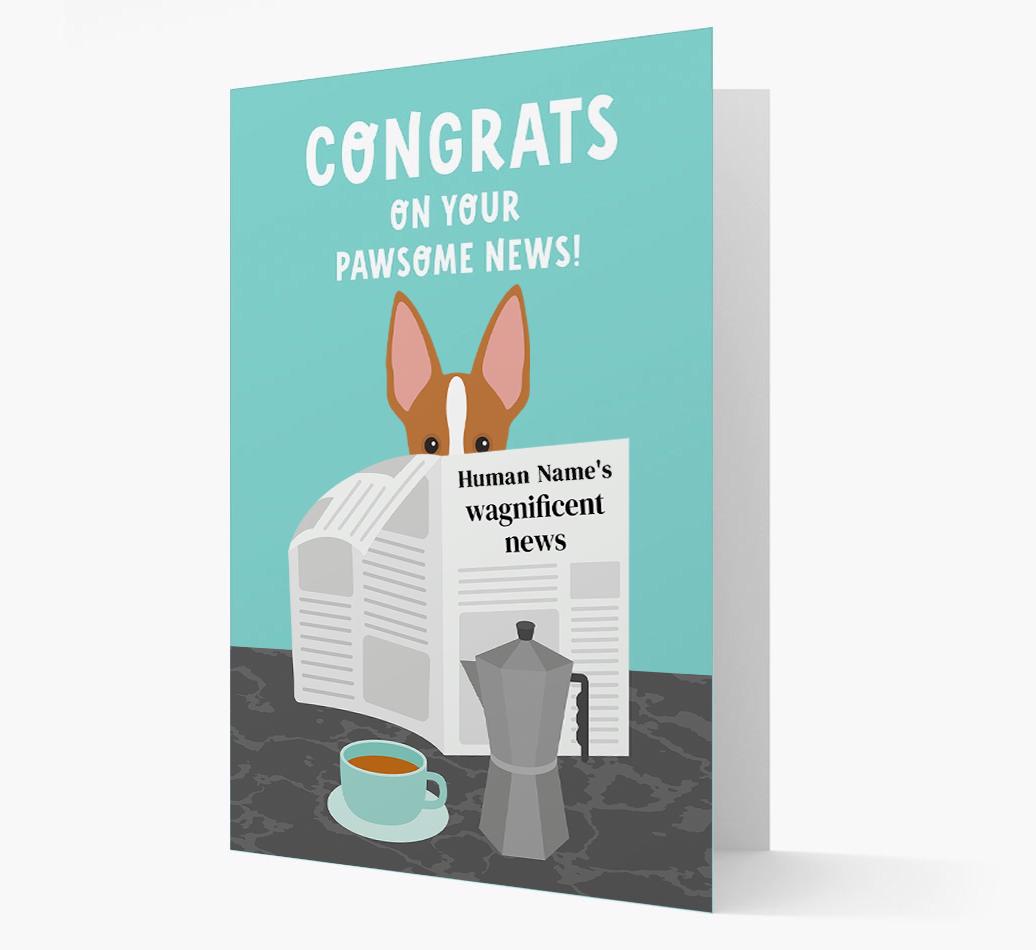 Congrats On Your Pawsome News: Personalized {breedFullName} Card