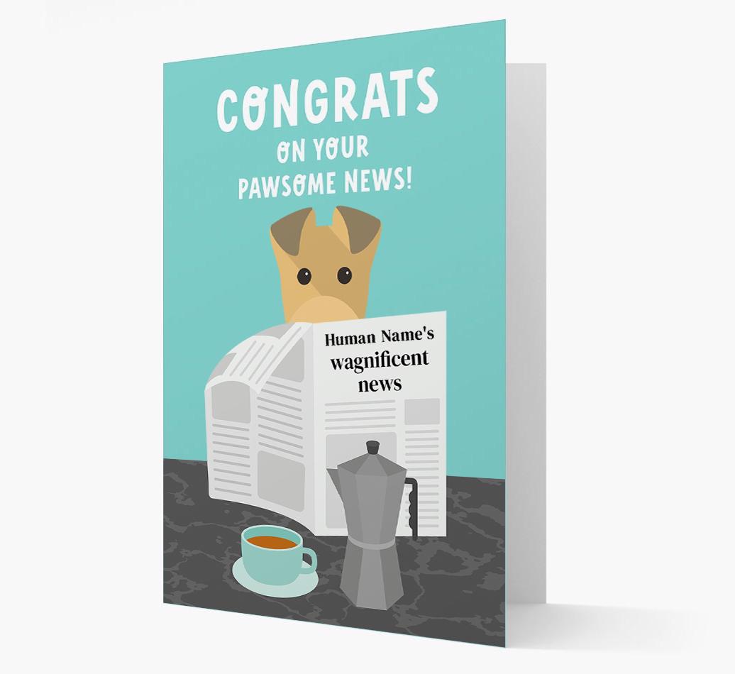 Congrats On Your Pawsome News: Personalized {breedFullName} Card