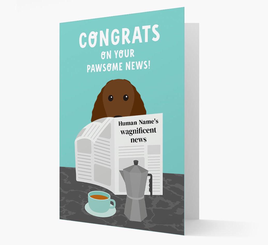 Congrats On Your Pawsome News: Personalized {breedFullName} Card