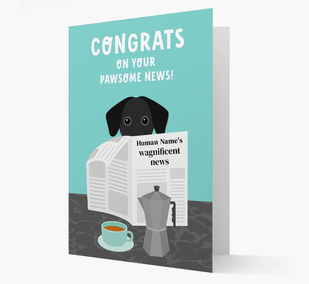 Congrats On Your Pawsome News: Personalized {breedFullName} Card