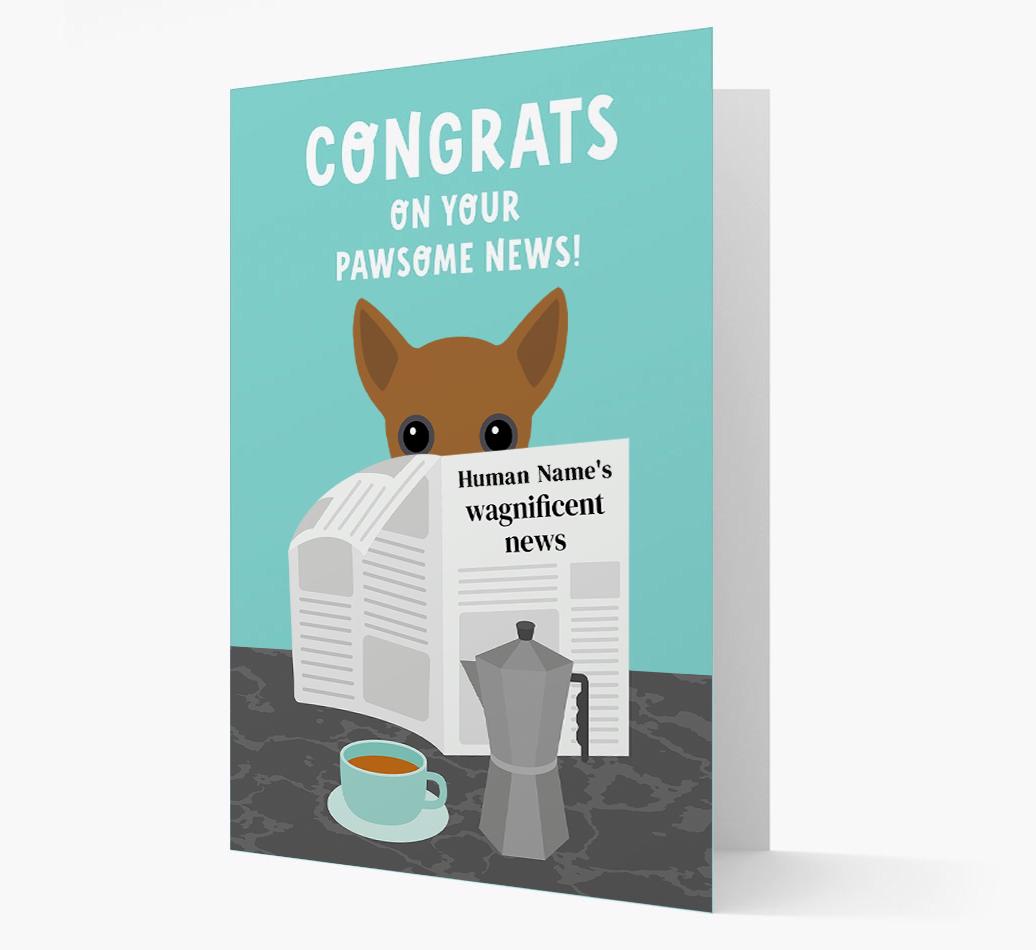 Congrats On Your Pawsome News: Personalized {breedFullName} Card