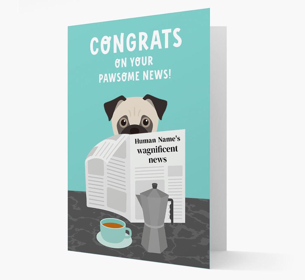 Congrats On Your Pawsome News: Personalized {breedFullName} Card