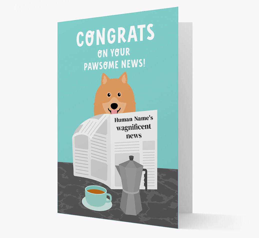 Congrats On Your Pawsome News: Personalized {breedFullName} Card