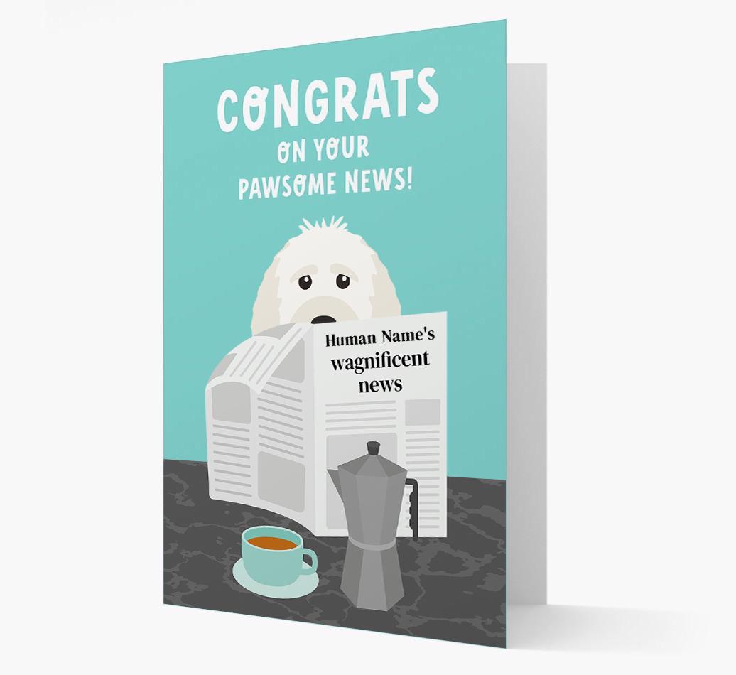 Congrats On Your Pawsome News: Personalized {breedFullName} Card