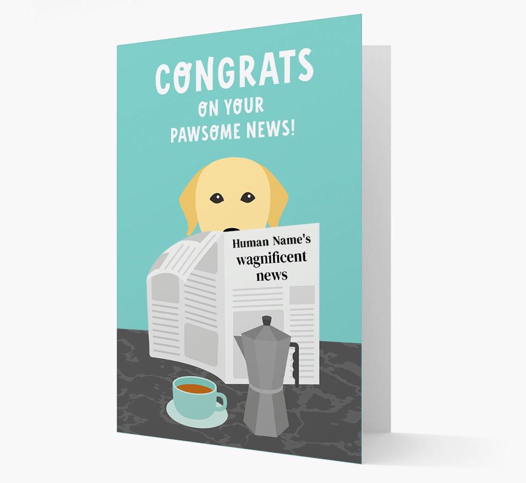 Congrats On Your Pawsome News: Personalized {breedFullName} Card