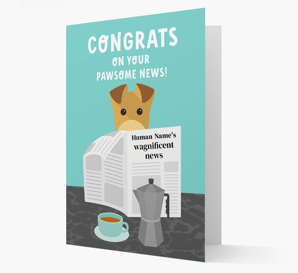 Congrats On Your Pawsome News: Personalized {breedFullName} Card