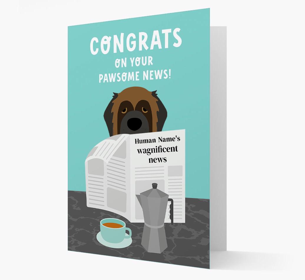 Congrats On Your Pawsome News: Personalized {breedFullName} Card
