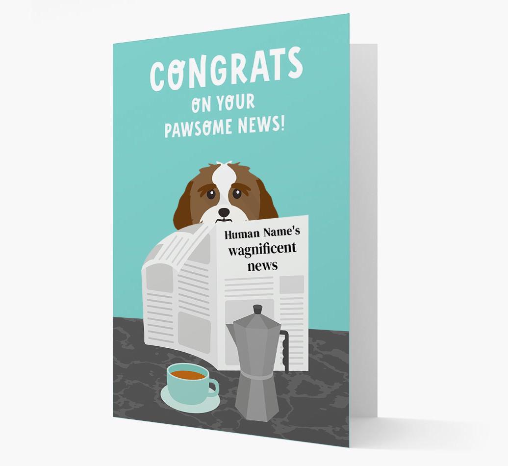 Congrats On Your Pawsome News: Personalized {breedFullName} Card