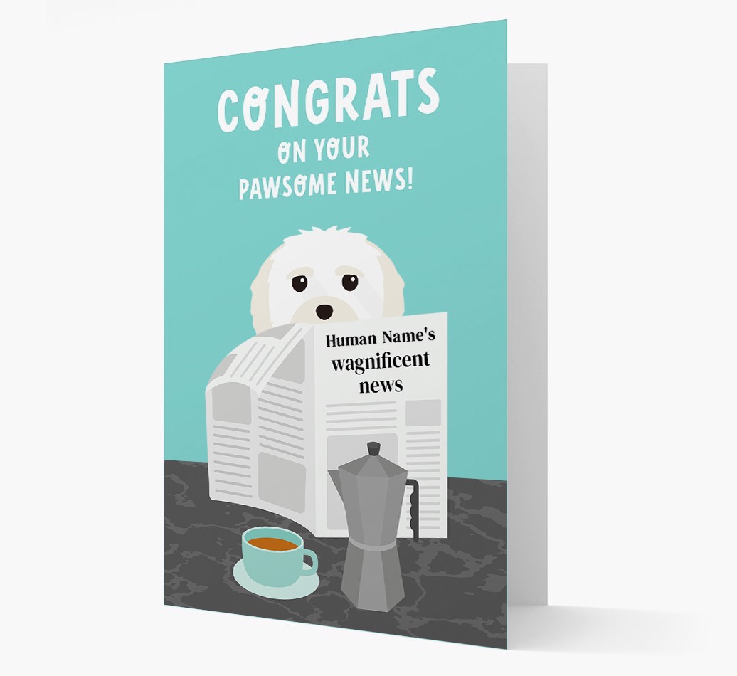 Congrats On Your Pawsome News: Personalized {breedFullName} Card